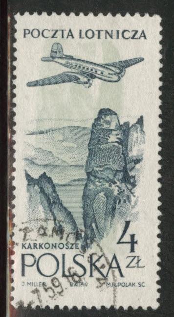 Poland Scott C45 used  airmail 1957-58