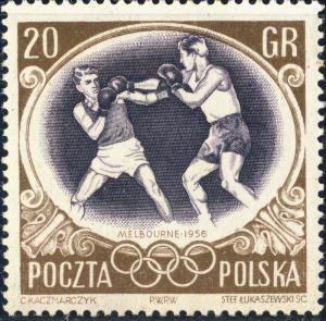 POLOGNE / POLAND - 1956 - Mi.985 20Gr Boxing (Melbourne Olympics) - MNH** (a)