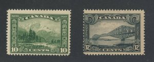 2x Canada MH Stamps #153-10c Mt Hurd #156-12c Quebec GV $32.00