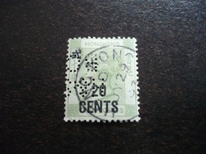 Stamps - Hong Kong - Scott# 61 - Used Perfin Part Set of 1 Stamp