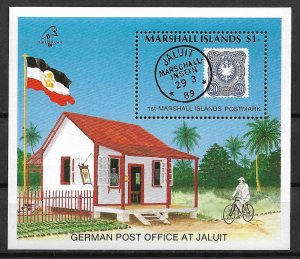 1989 Marshall Islands 231 First Postmark on Germany 32 S/S MNH