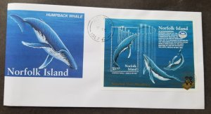 *FREE SHIP Norfolk Island Humpback Whale 1995 Marine Life (FDC) *jakarta O/P