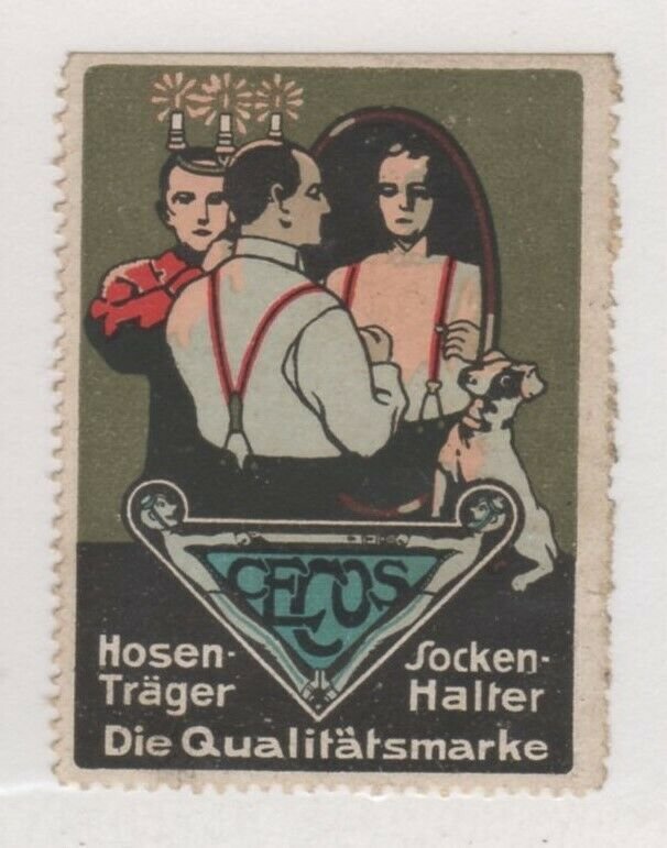 Germany - Cecos Brand Suspenders & Sock Garters Advertising Stamp - NG