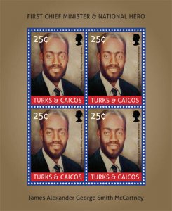 Turks And Caicos - 2014 - FIRST CHIEF MINISTER McCARTNEY Sheet of 4 Stamps- MNH