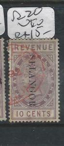 MALAYA  SELANGOR (PP0906B)  QV  REVENUE  10C VERT OVPT  R20    VFU