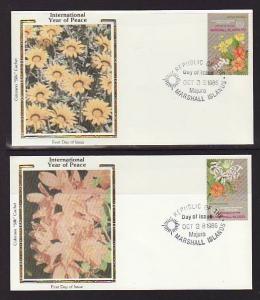 Marshall Islands 128-131 Flowers Colorano S/4 U/A FDC 