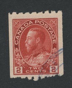 Canada Admiral Perf. 8 Coil Stamps #124-2c Used VF Guide Value = $100.00