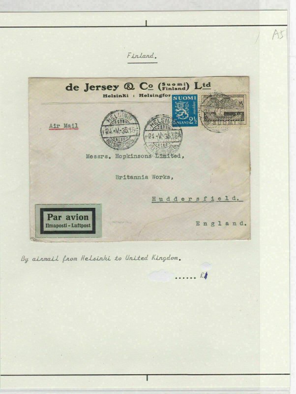 Finland 1935 Airmail Cover To England Ref: R6302