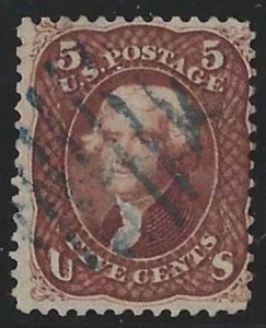 US 75 Early Classics Avg-F Used Bright Red-Brown Shade cv $425