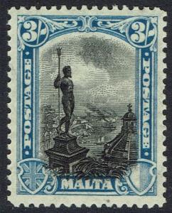 MALTA 1926 PICTORIAL 3/- INSCRIBED POSTAGE 