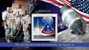 2024 07 - GUINEA BISSAU - LAUNCH OF APOLLO 8 55TH I    1V  complet set    MNH **