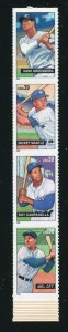 4080 - 4083 Baseball Sluggers Strip of 4 39¢ Stamps MNH