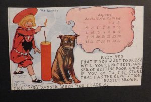 1909 USA Postcard Cover Crandlidge MI to De Witt MI Buster Brown R N Nott and Co