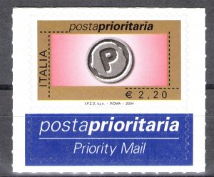 2004 Italy, Posta Prioritaria, Euro 2.20 Red Gold Black Grey No. 2811 MNH**