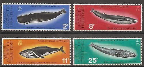 British Antarctic Territory 64-7 1977 Whales set NH