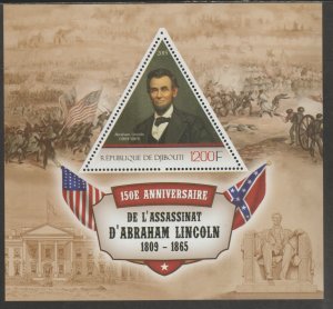 ABRAHAM LINCOLN  perf deluxe sheet containing one triangular shaped value mnh