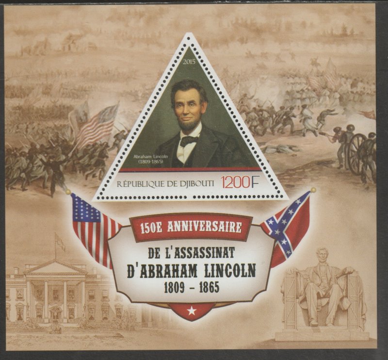 ABRAHAM LINCOLN  perf deluxe sheet containing one triangular shaped value mnh