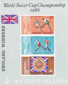 Maldive Islands 1967 SC #213a Souvenir Sheet - Worl Soccer Cup Championship.