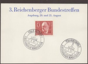 Germany Reichenberg Federal Meeting Augsburg Special First Day Card Cancel Mi192