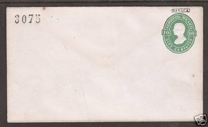 Mexico H&G B2b unused 1874 10c green Oaxaca Envelope