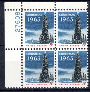 United States Scott # 1240, mint nh, plate block # 27608, top left