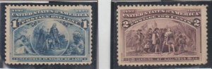 U.S. Scott #230-231 Washington Stamps - Mint & Used Set
