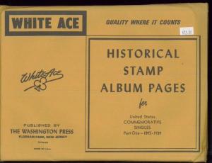 WHITE ACE Historical Album Pages US Commemorative Singles Part One 1893-1939