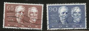 Norway Scott 521-522 used 1968 stamp