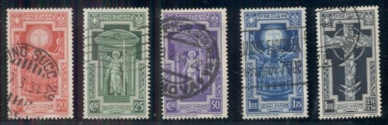 ITALY #310-14 Holy Year, Complete set, used, VF, Scott $248.00