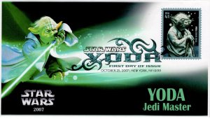 AO-4205-1, 2007, Yoda, Star Wars, Digital Color Postmark, FDC, SC 4205, Yoda Jed