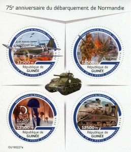 Guinea Military & War Stamps 2019 MNH WWII WW2 D-Day Normandy Landings 4v M/S