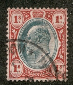 1904 Transvaal Sc #260 - King Edward VII - 1 shilling used postage stamp.