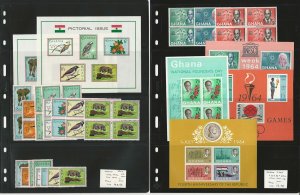 Ghana Stamp Collection, #167//199a Blocks Mint NH, 1964, Animals, JFZ