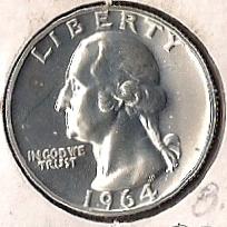 1964 Washington 25 Cent Proof Quarter