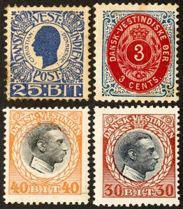 Danish West Indies DWI Stamps # 17,34,56,7 MH F-VF Scott Value $35.00