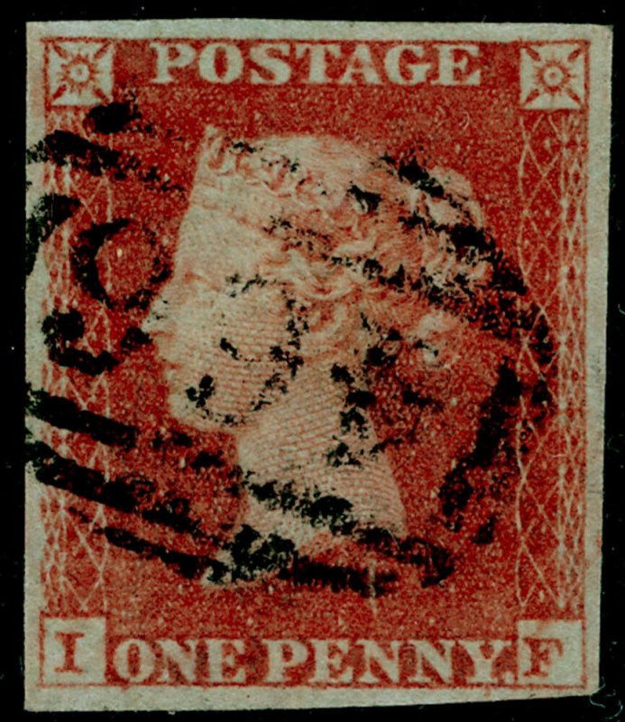 SG8, 1d red-brown PLATE 164, FINE USED. Cat £50. IF