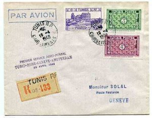 1st Flight KLM Tunis / Rome of 20.4.48