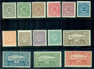 SLESVIG #1-14 (1-14) Complete set, og, NH, VF, Facit $89.00