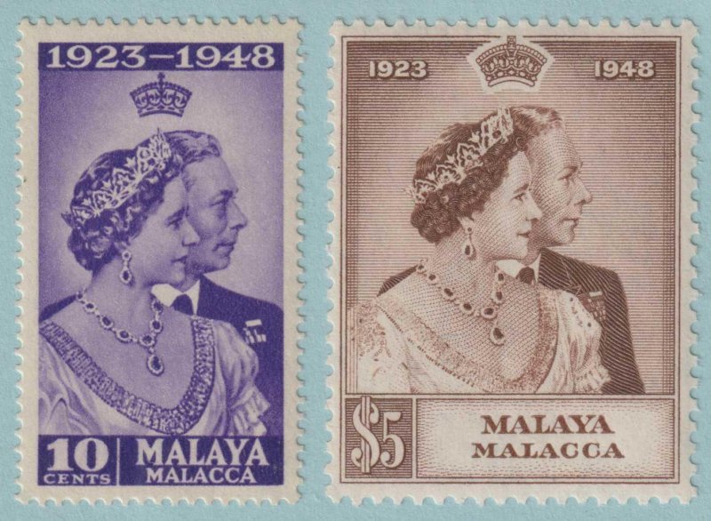 MALAYA - MALACCA 1 - 2  MINT HINGED OG * SET - NO FAULTS VERY FINE! - S523 