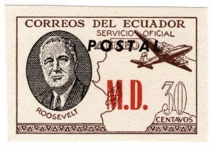 (I.B) Ecuador Postal : Roosevelt Official Airmail 30c (Postal MD)