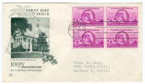 Scott 927 1945 3c Florida (Washington) First Day Cover Cat $9.00