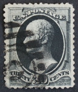 U.S. Used #190 30c Hamilton, XF Appearing (thin). C Duplex Cancel. Scott: $100