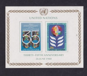 United Nations New York #324  MNH  1980  sheet anniversary  UN