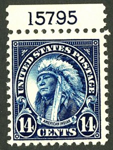 U.S. #565 MINT PL# SINGLE OG V LH