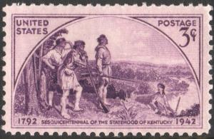 SC#904 3¢ Kentucky Statehood Single (1942) MNH