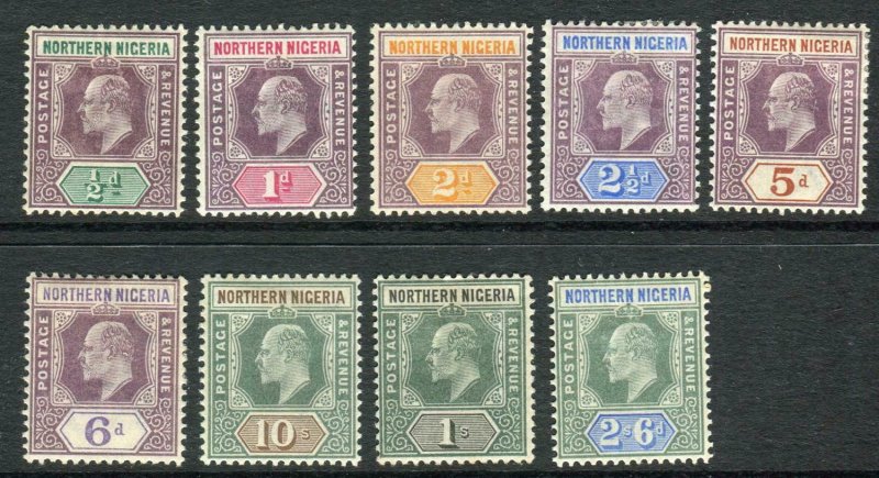 NORTHERN RHODESIA-1902  A mounted mint set to 10/- Sg 10-18