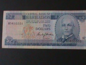 BARBADOS-1980-CENTRAL BANK $2 DOLLAR.CIRULATED NOTE VF WE SHIP TO WORLWIDE