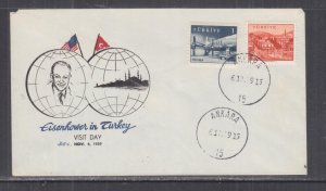 TURKEY, 1959 Visit of President Eisenhower Illustrated cover.