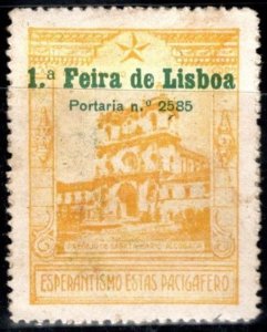 Vintage Portugal Poster Stamp 1st Lisbon Fair Esperantism Is A Matter Of Peace