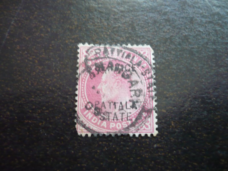 Stamps-Indian Convention State Patiala-Scott# O21- Used Part Set of 1 Stamp